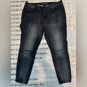 Lane Bryant Super Stretch Skinny jeans / Distressed Black / size 22
